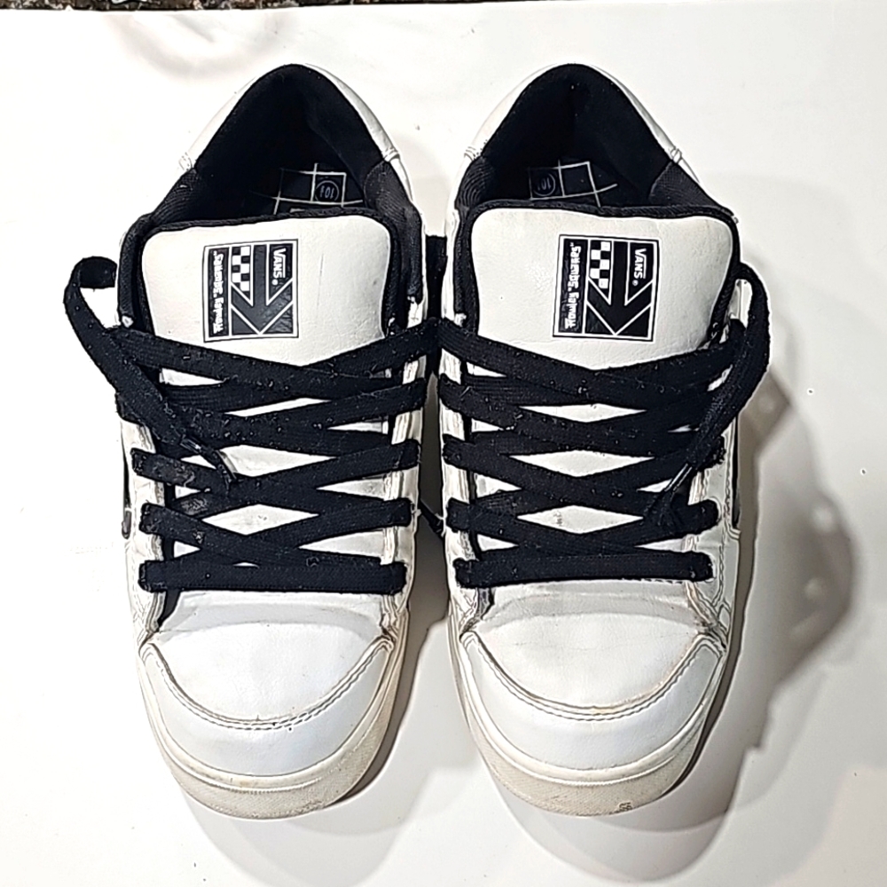 VANS "Rowley Squares" Authentic Skate Shoes White 66/99 Size 10.5 Ultra Rare!